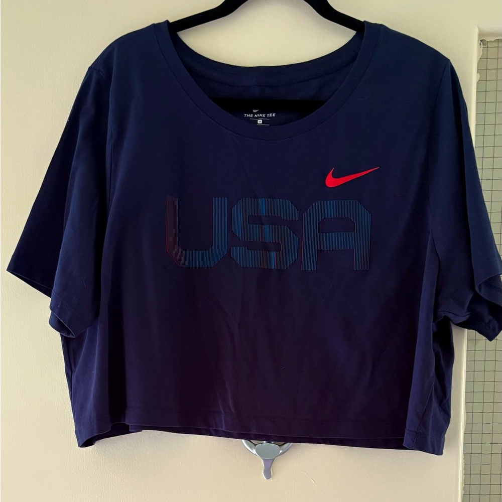 NWOT Nike Women's Navy Blue USA Top